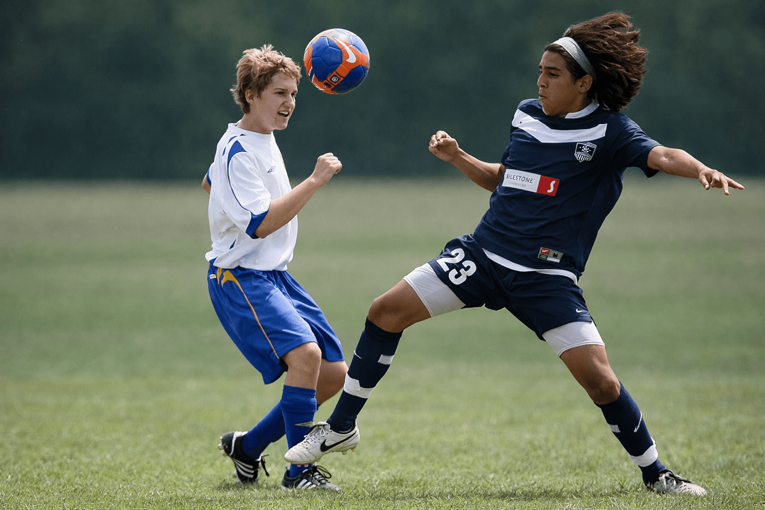 Young athletes playing soccer